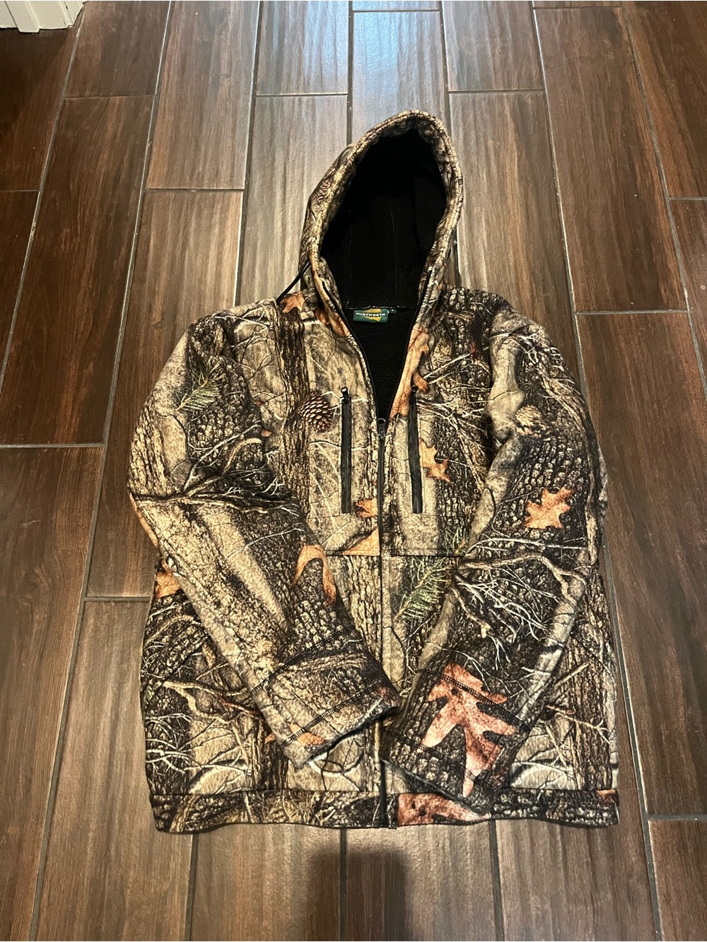 Men's Huntworth Hooded Camo Jacket - Brown/Green, size small